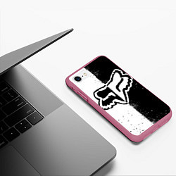Чехол iPhone 7/8 матовый FOX MOTOCROSS - ФОКС МОТОКРОСС, цвет: 3D-малиновый — фото 2