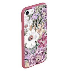 Чехол iPhone 7/8 матовый Цветы Фиолетовый Клематис, цвет: 3D-малиновый — фото 2