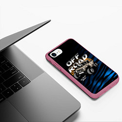 Чехол iPhone 7/8 матовый OFF - ROAD Внедорожник, цвет: 3D-малиновый — фото 2