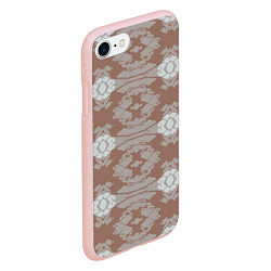 Чехол iPhone 7/8 матовый Геометрическая графика Узор коричневого и серого ц, цвет: 3D-светло-розовый — фото 2