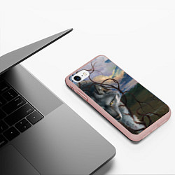 Чехол iPhone 7/8 матовый IN COLD wolf without logo, цвет: 3D-светло-розовый — фото 2