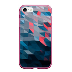 Чехол iPhone 7/8 матовый Абстрактный геометрический паттерн Abstract geomet, цвет: 3D-малиновый