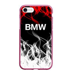 Чехол iPhone 7/8 матовый Bmw надпись, цвет: 3D-малиновый