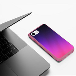 Чехол iPhone 7/8 матовый Розовофиолетовый градиент, цвет: 3D-малиновый — фото 2