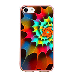 Чехол iPhone 7/8 матовый Красочная неоновая спираль Colorful neon spiral, цвет: 3D-светло-розовый