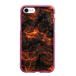 Чехол iPhone 7/8 матовый Лавовый камень, цвет: 3D-малиновый