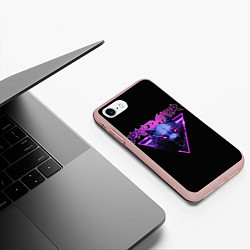 Чехол iPhone 7/8 матовый PREDATOR ХИЩНИК ВОЛК, цвет: 3D-светло-розовый — фото 2