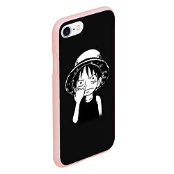 Чехол iPhone 7/8 матовый Маленький Луффи, цвет: 3D-светло-розовый — фото 2