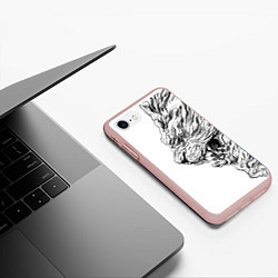 Чехол iPhone 7/8 матовый LION pride, цвет: 3D-светло-розовый — фото 2