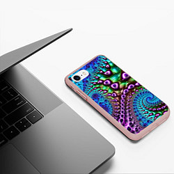 Чехол iPhone 7/8 матовый Наикрутейший фрактальный паттерн Авангард The Cool, цвет: 3D-светло-розовый — фото 2
