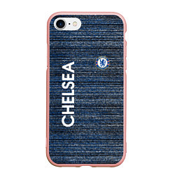 Чехол iPhone 7/8 матовый CHELSEA F C ЧЕЛСИ ШУМ ПОЛОС ТЕКСТУРА, цвет: 3D-светло-розовый