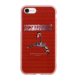Чехол iPhone 7/8 матовый The Platinum Collection - Scorpions, цвет: 3D-светло-розовый