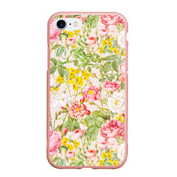 Чехол iPhone 7/8 матовый Цветы Летнии Английские Розы, цвет: 3D-светло-розовый
