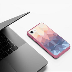 Чехол iPhone 7/8 матовый Полигональная свежесть 2022, цвет: 3D-малиновый — фото 2