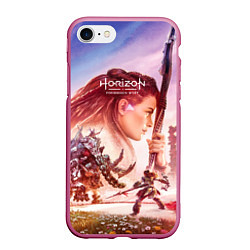 Чехол iPhone 7/8 матовый Horizon Forbidden West, цвет: 3D-малиновый