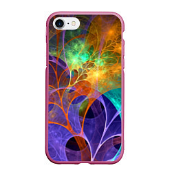 Чехол iPhone 7/8 матовый Растительный абстрактный паттерн Лето Floral Abstr, цвет: 3D-малиновый