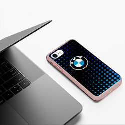 Чехол iPhone 7/8 матовый Bmw : Абстракция Кружки, цвет: 3D-светло-розовый — фото 2
