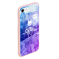Чехол iPhone 7/8 матовый Stray - neon - logo, цвет: 3D-светло-розовый — фото 2
