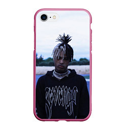 Чехол iPhone 7/8 матовый XXXTentacion in a revenge hoodie, цвет: 3D-малиновый