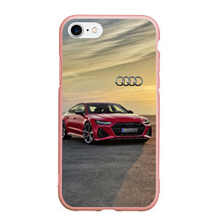 Чехол iPhone 7/8 матовый Audi RS 7 на закате солнца Audi RS 7 at sunset, цвет: 3D-светло-розовый