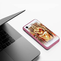 Чехол iPhone 7/8 матовый Бог СВАРОГ, цвет: 3D-малиновый — фото 2