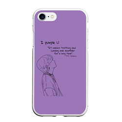 Чехол iPhone 7/8 матовый I PURPLE U - TAEHYUNG BTS, цвет: 3D-белый