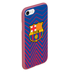 Чехол iPhone 7/8 матовый FC BARCELONA зигзаги, цвет: 3D-малиновый — фото 2