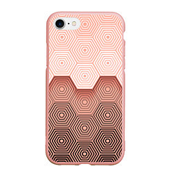 Чехол iPhone 7/8 матовый Hexagon Minimal, цвет: 3D-светло-розовый