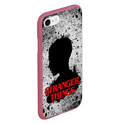 Чехол iPhone 7/8 матовый Очень странные дела Stranger things, цвет: 3D-малиновый — фото 2