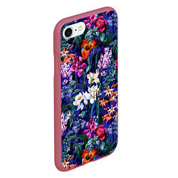 Чехол iPhone 7/8 матовый Цветы Вечерние Пионы и Тигриди, цвет: 3D-малиновый — фото 2