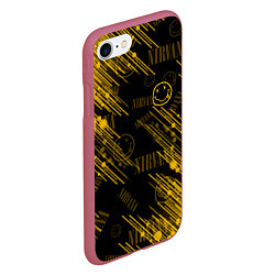 Чехол iPhone 7/8 матовый Nirvana смайл, цвет: 3D-малиновый — фото 2