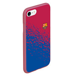 Чехол iPhone 7/8 матовый Barcelona маленькое лого, цвет: 3D-малиновый — фото 2