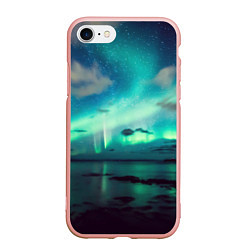 Чехол iPhone 7/8 матовый Aurora borealis, цвет: 3D-светло-розовый