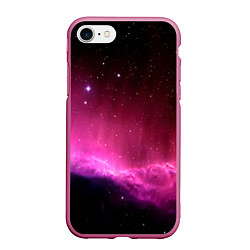 Чехол iPhone 7/8 матовый Night Nebula, цвет: 3D-малиновый