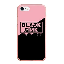 Чехол iPhone 7/8 матовый BLACKPINK BIG LOGO, цвет: 3D-светло-розовый