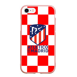 Чехол iPhone 7/8 матовый Atletico madrid кубики, цвет: 3D-светло-розовый