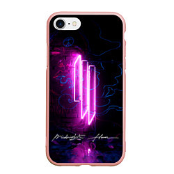Чехол iPhone 7/8 матовый Skrillex - Midnight Hour Remixes, цвет: 3D-светло-розовый