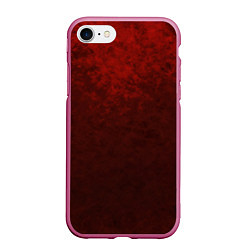 Чехол iPhone 7/8 матовый Мраморный красно-черный градиент, цвет: 3D-малиновый
