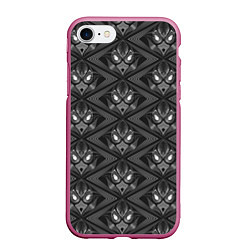 Чехол iPhone 7/8 матовый Черно-белый современный узор арт-деко, цвет: 3D-малиновый