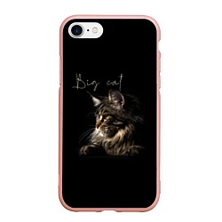 Чехол iPhone 7/8 матовый Big cat Maine Coon, цвет: 3D-светло-розовый