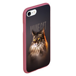 Чехол iPhone 7/8 матовый Maine cat, цвет: 3D-малиновый — фото 2