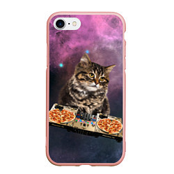 Чехол iPhone 7/8 матовый Космический котёнок диджей Space DJ Cat, цвет: 3D-светло-розовый