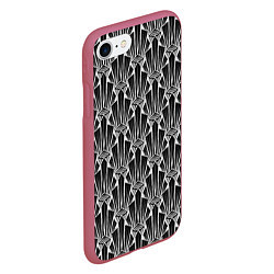 Чехол iPhone 7/8 матовый Черно-белый модный геометрический узор арт деко, цвет: 3D-малиновый — фото 2