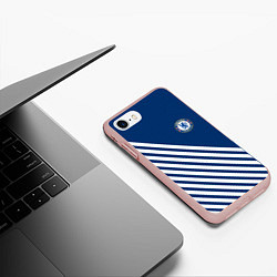 Чехол iPhone 7/8 матовый Челси полосы, цвет: 3D-светло-розовый — фото 2
