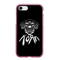 Чехол iPhone 7/8 матовый KoЯn Korn клоун, цвет: 3D-малиновый