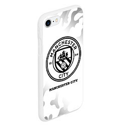 Чехол iPhone 7/8 матовый Manchester City Sport на светлом фоне, цвет: 3D-белый — фото 2