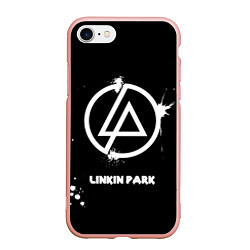 Чехол iPhone 7/8 матовый Linkin Park логотип краской, цвет: 3D-светло-розовый