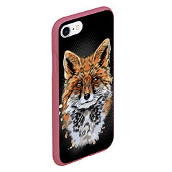 Чехол iPhone 7/8 матовый Красивая лисица, цвет: 3D-малиновый — фото 2