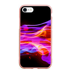 Чехол iPhone 7/8 матовый Abstract colorful waves, цвет: 3D-светло-розовый