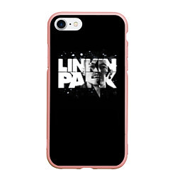 Чехол iPhone 7/8 матовый Linkin Park логотип с фото, цвет: 3D-светло-розовый